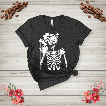 Drinking coffee skeleton