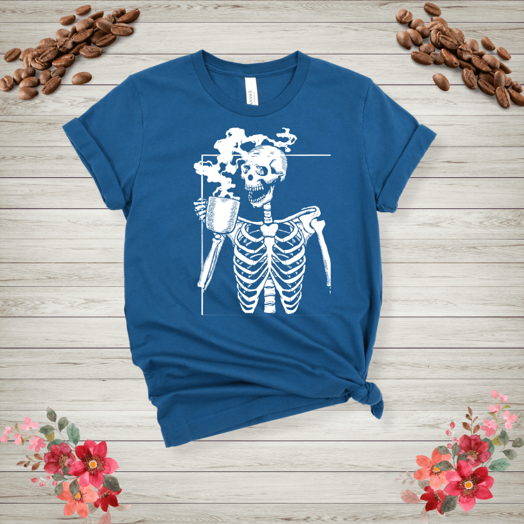 Drinking coffee skeleton