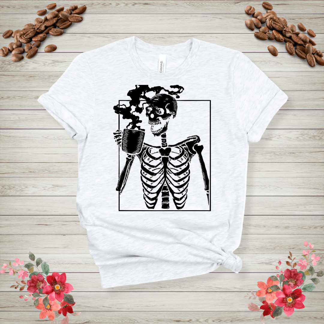 Drinking coffee skeleton